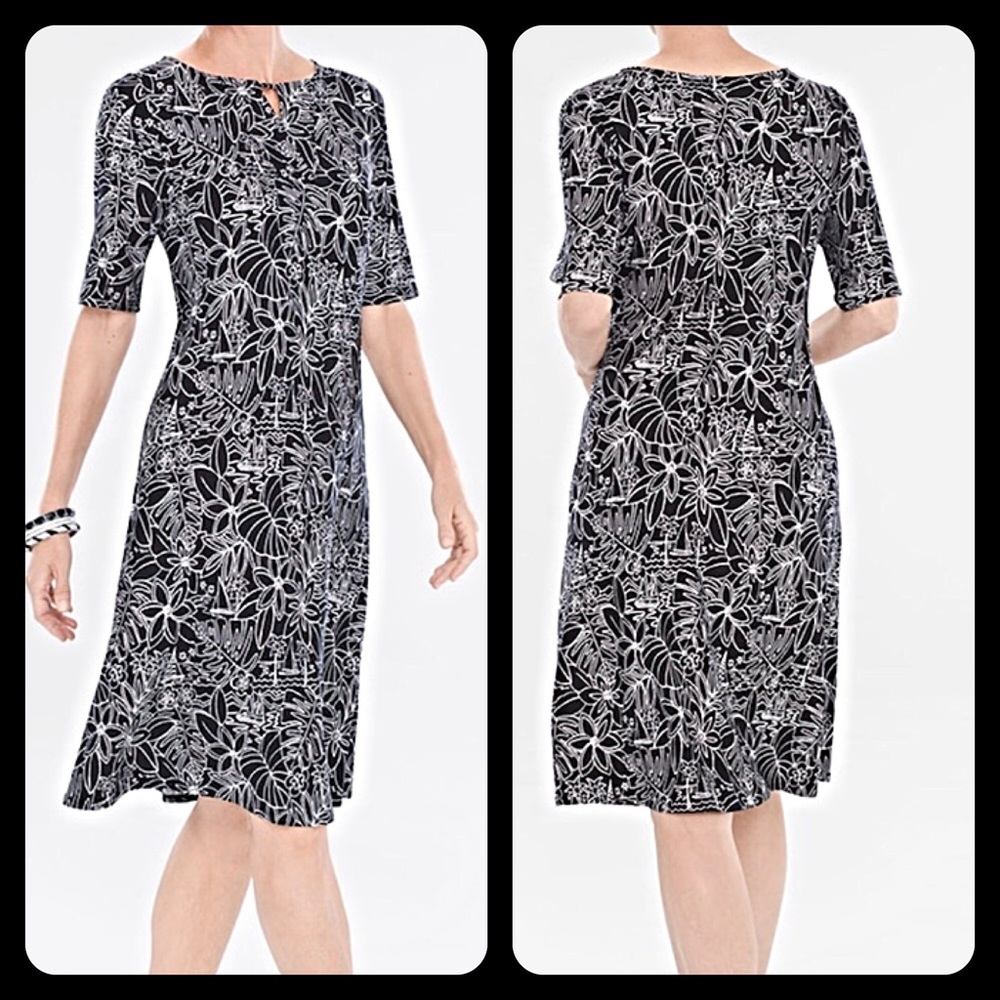 💐Chico’s Black & White Dress Swing Dress💐